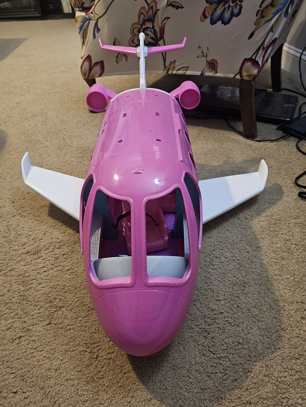 Barbie Pink and White Play Jet Plane - Picture 2 of 2